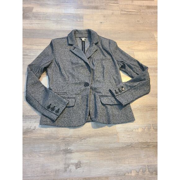 Merona medium women's static grey blazer with shoulder pads - Picture 1 of 7